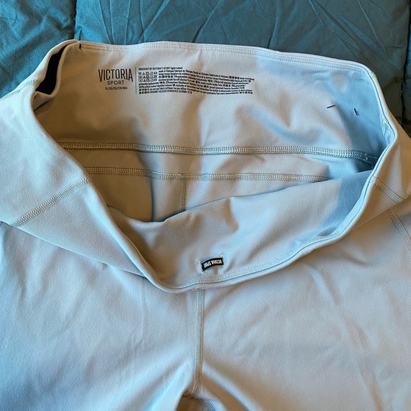 VSX Victorias Secret Sport Knockout Leggings Tight 7/8 length XL Mesh Panel Gray - Picture 3 of 6